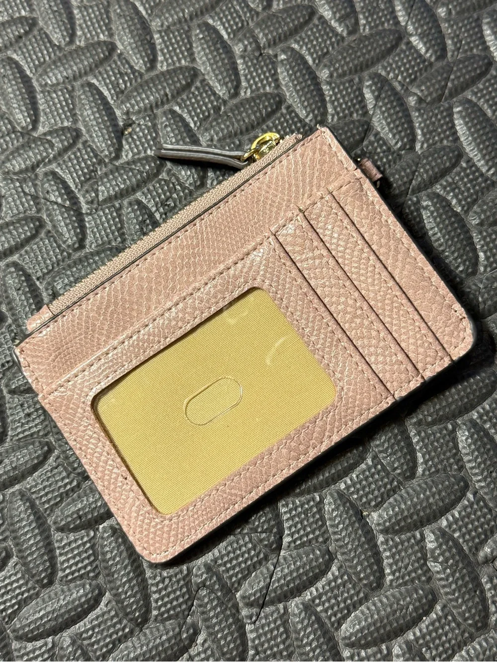 Nanette Lepore Blush Pink Textured Zip Card Case Holder Wallet NWOT